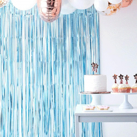 Decor din beteala albastra sclipitoare pentru petreceri 6 buc 1x2 M [5]