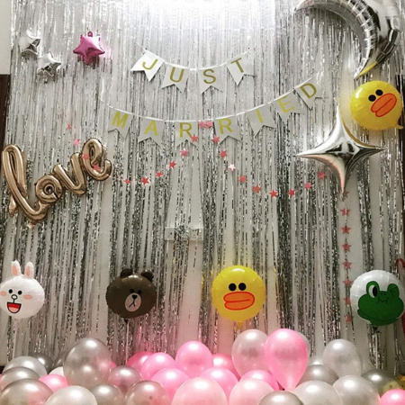 Decor din beteala argintie sclipitoare pentru petreceri 6 buc 1x2 M [6]