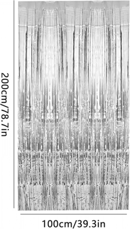 Decor din beteala argintie sclipitoare pentru petreceri 6 buc 1x2 M [2]