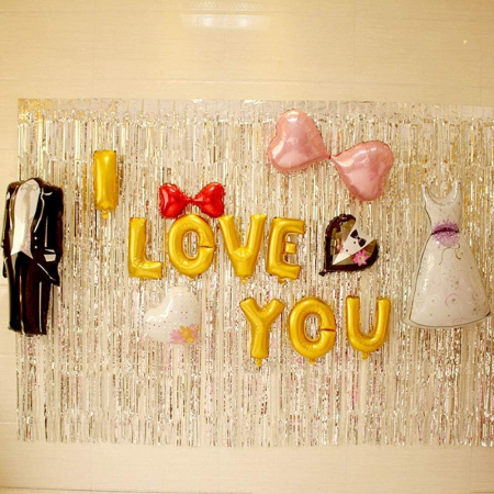 Decor din beteala argintie sclipitoare pentru petreceri 6 buc 1x2 M [4]