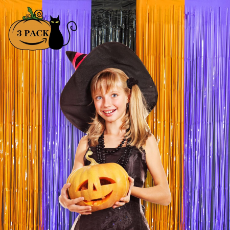 Decor petreceri, aniversari, Hallooween din franjuri din folie [1]