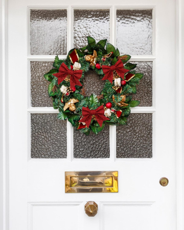 Fundite de Crăciun set de 12 glitter decorațiune – roșu [4]