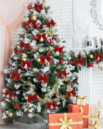 Fundite de Crăciun set de 12 glitter decorațiune – roșu [2]