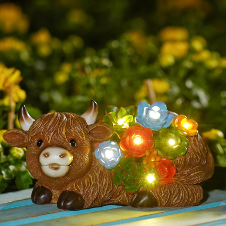 ornamente solare de gradina - Decoratiune de gradina, terasa, balcon cu LED-uri si panou solar 20.5x10.5 cm, Vacuta