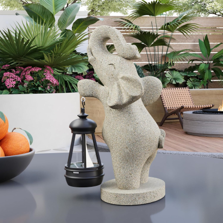 Decoratiune de gradina, terasa, balcon cu LED-uri si panou solar 26 cm, elefant [6]