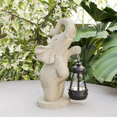 Decoratiune de gradina, terasa, balcon cu LED-uri si panou solar 26 cm, elefant [5]