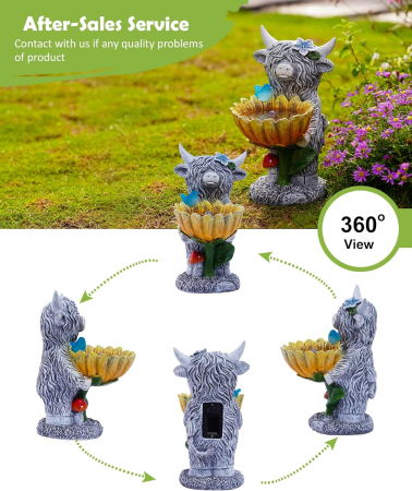 Decoratiune de gradina, terasa, balcon cu LED-uri si panou solar 25.3x13 cm, Vacuta [3]