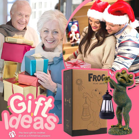 Decoratiune de gradina, terasa, balcon cu LED-uri si panou solar 25.8 cm, broscuta [1]