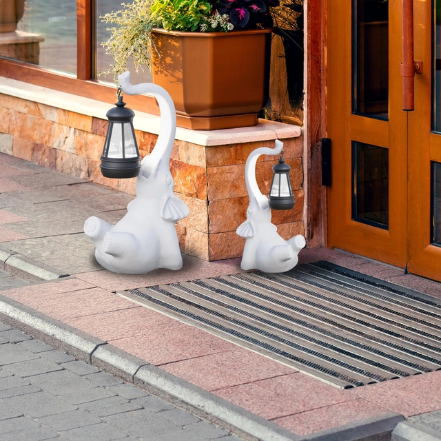 Decoratiune de gradina, terasa, balcon cu LED-uri si panou solar 40 cm, elefant [2]