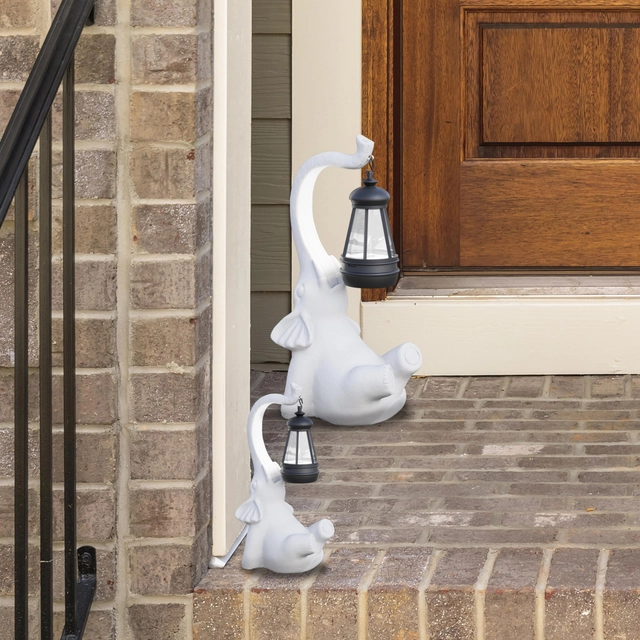 Decoratiune de gradina, terasa, balcon cu LED-uri si panou solar 40 cm, elefant [4]