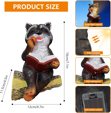 Decoratiune de gradina, terasa, balcon cu LED-uri si panou solar 18 cm, Raton [5]