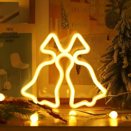 lampi de veghe - Decoratiune LED neon clopot 23x20 cm