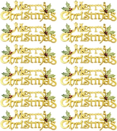 decoratiuni perete - Decoratiuni pentru usi intrare casa " Merry Cristmas"- set 12 bucati