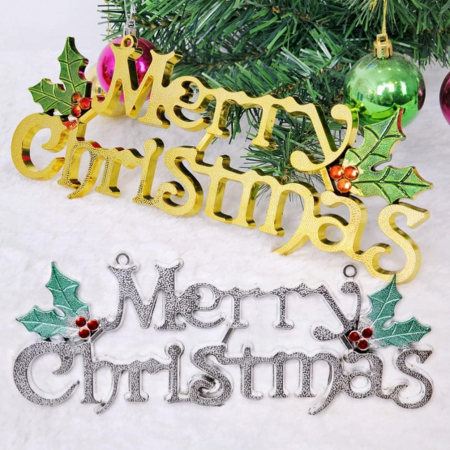 Decoratiuni pentru usi intrare casa " Merry Cristmas"- set 12 bucati [8]