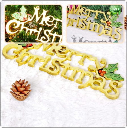 Decoratiuni pentru usi intrare casa " Merry Cristmas"- set 12 bucati [4]