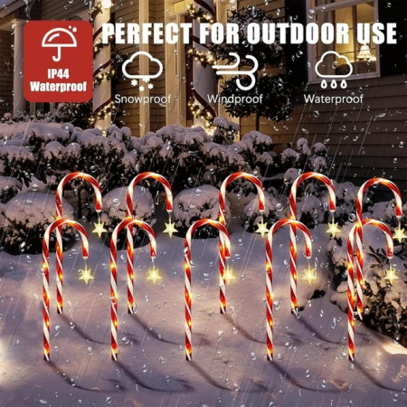 Decoratiuni solare luminoase LED, set 5 bastonase cu stelute [2]