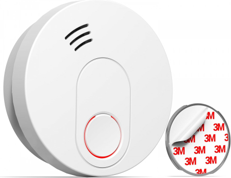 Echipamente de fum - Detector de fum cu suport magnetic și baterie, conectabil la rețea, wireless, certificat TÜV conform DIN EN 14604