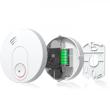 Detector de fum cu suport magnetic și baterie, conectabil la rețea, wireless, certificat TÜV conform DIN EN 14604 [3]