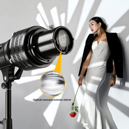Difuzor de bliț cu reflector Snoot de focalizare cu montură Bowens din metal pentru fotografie cu efect artistic [3]