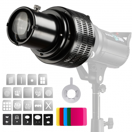 suporti si accesorii lumini - Difuzor de bliț cu reflector Snoot de focalizare cu montură Bowens din metal pentru fotografie cu efect artistic