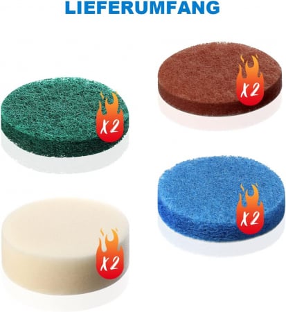 Discuri de lustruire cu prindere velcro 65 mm, 4 tipuri de finete, set 8 bucati [5]