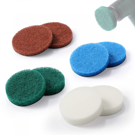 Accesorii polizare si slefuire - Discuri de lustruire cu prindere velcro 65 mm, 4 tipuri de finete, set 8 bucati