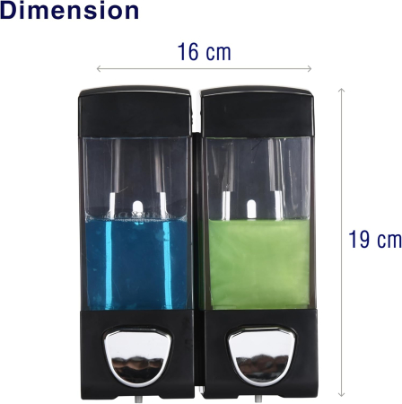 Dispencer de sapun pentru baie sau bucatarie 2x350 ml, instalare adeziva [2]