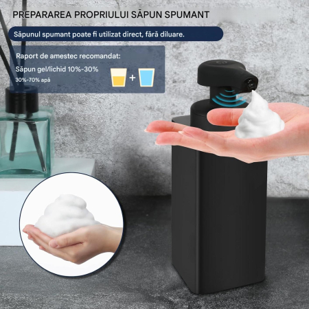 Dispencer automat de spuma din sapun, acumulator 1800 mAh, 450 ml [1]