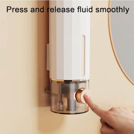 Dispenser de sapun lichid montat pe perete fara gaurire, 450 ml Alb [6]