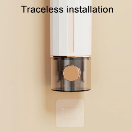 Dispenser de sapun lichid montat pe perete fara gaurire, 450 ml Alb [4]