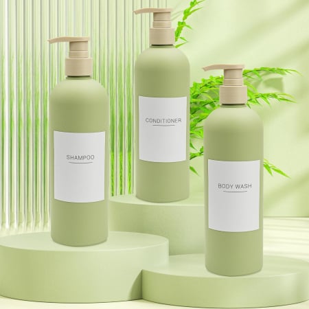 Dozatoare de sapun cu pompa, 400 ml, set 3 bucati verde avocado [4]