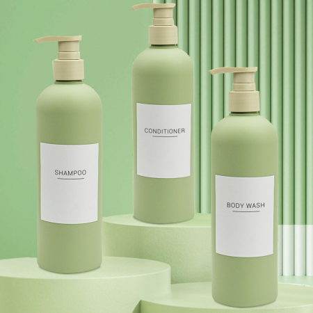 dispensere - Dozatoare de sapun cu pompa, 400 ml, set 3 bucati verde avocado