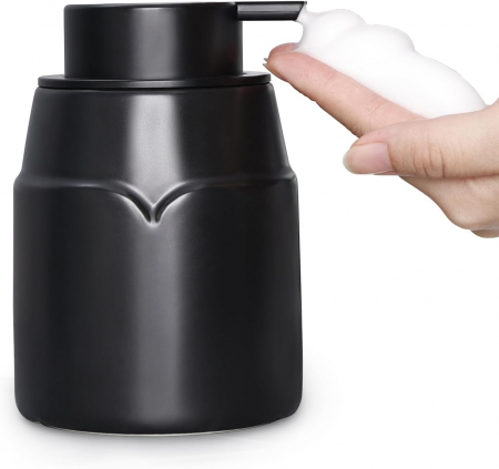 dispensere - Dispenser de spuma din sapun negru, 420 ml