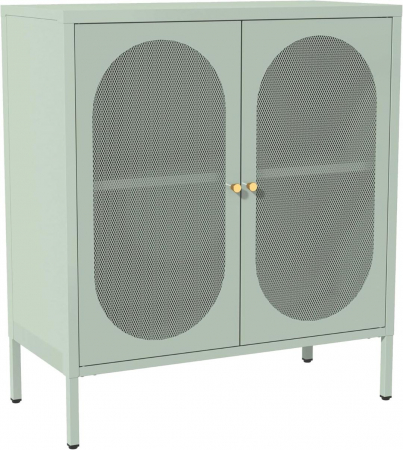 biblioteci, noptiere, dulapuri si comode - Dulap de metal cu picioare reglabile cu 2 usi si 3 rafturi Verde 90 x 80 x 35 cm -