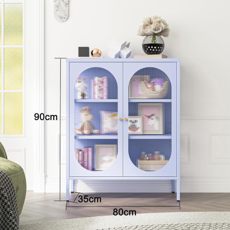 Dulap de metal cu picioare reglabile cu 2 usi si 3 rafturi Purple 90 x 80 x 35 cm [2]