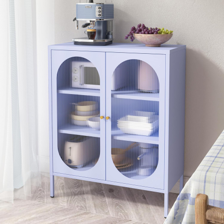 Dulap de metal cu picioare reglabile cu 2 usi si 3 rafturi Purple 90 x 80 x 35 cm [5]