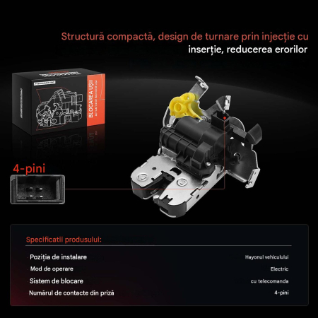 Broască Încuietoare Hayon Audi Q7 4M, 2015-2019, 4 Pini, OEM 4M0827506B/C/D [3]