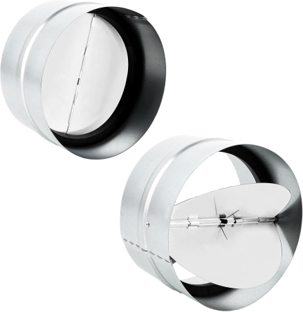 Accesorii sisteme de ventilatie - Set 2 Clapete Antiretur Ventilație DN100, Ø100 mm, Oțel Galvanizat și Aluminiu