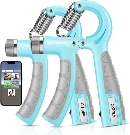 APARATE FITNESS - Extensoare pentru forta de strangere a mainii 10-130lbs, negru, 1 bucata albastru