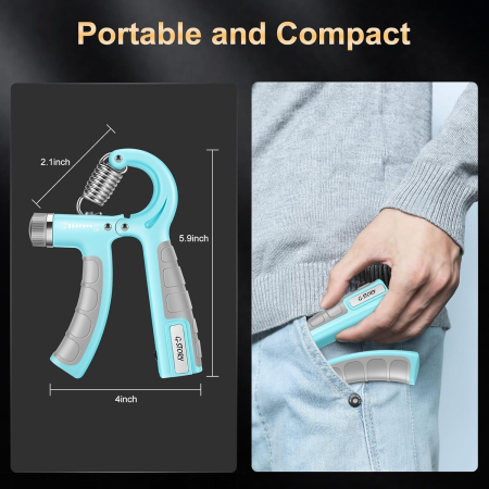 Extensoare pentru forta de strangere a mainii 10-130lbs, negru, 1 bucata albastru [5]