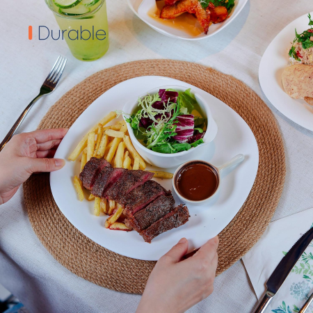 Set de veselă din sticlă opal 18 piese compatibile mașina de spălat vase și cuptor cu microunde [3]