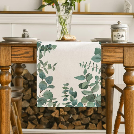 Fata de masa decorativa, cu frunze eucalipt 40x100 cm [1]