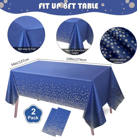 Fata de masa  dreptunchiulara, albastra 137x274 cm, set 2 bucati [1]