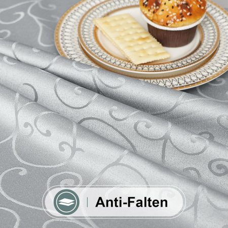 Fata de masa material textil, dreptunchiulara, gri cu model, 100 x 140 cm , set 2 bucati [2]
