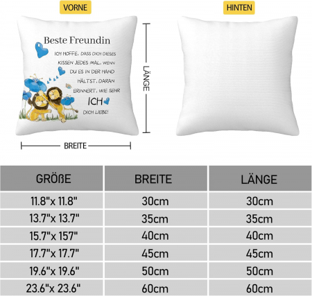 Fata de perina Lei 45x45 cm Beste Freundin [1]