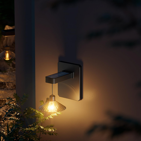 LAMPI SOLARE - Lampa solara tip felinar cu prindere pe perete, IP65, 2700 KK