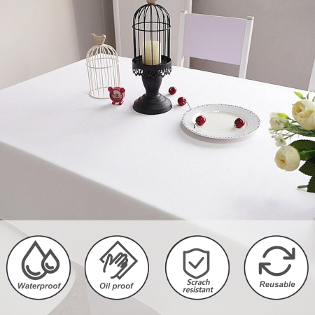 Fețe de masă de unică folosință 137 x 274 cm, albe, set 12 bucati [2]