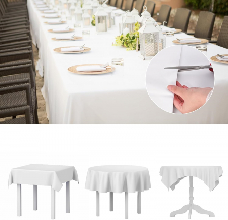 Fețe de masă de unică folosință 137 x 274 cm, albe, set 4 bucati [1]