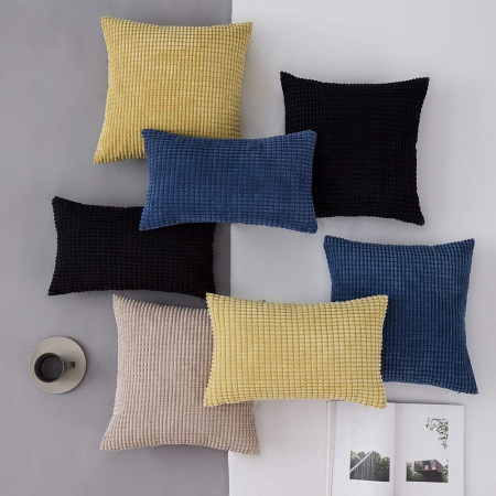 Fete de perini decorative 30x50 cm 2buc negru [4]