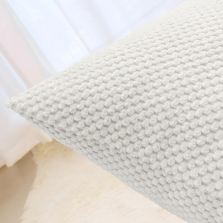 Fete de perini decorative 40x40 cm 2buc alb, fermoar Ascuns [1]